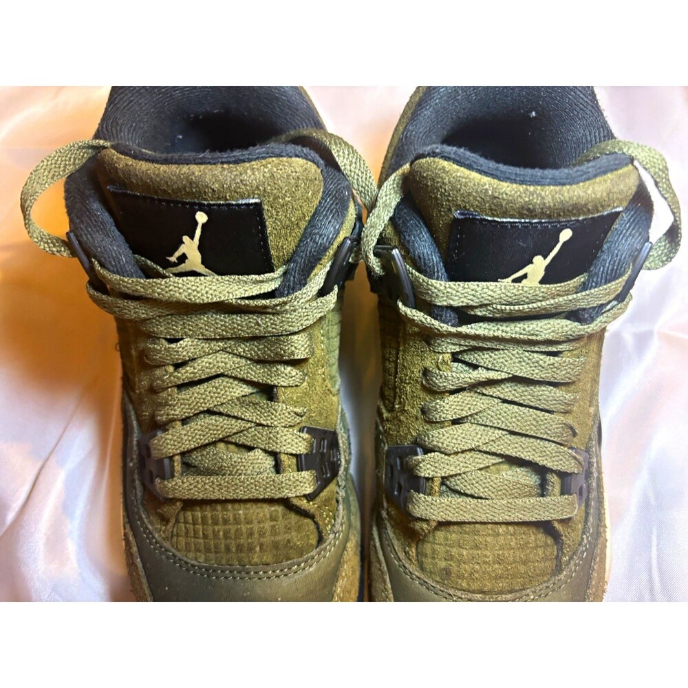 Air Jordan 4 Retro SE Craft Medium Olive Green GS Size 6Y FB9928-200 Preowned